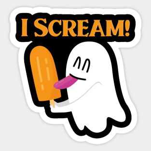 Ghost eating Ice cream halloween funny joke 2022 Sticker